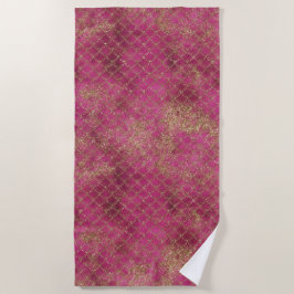 Girly Pink Gold Glitter Mermaid Glitz Strandlaken