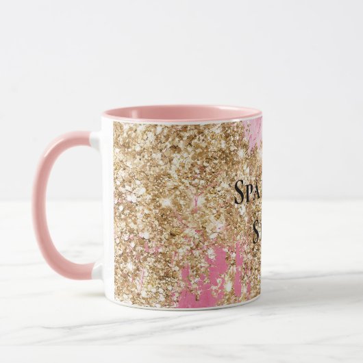 Girly Pink Gold Glitter Mok (Links)