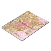 Girly Pink Gold Glitter Notitieboek (Linkerzijde)