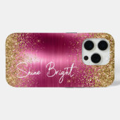 Girly Pink Gold Glitter Sparkle Case-Mate iPhone Case (Achterkant (horizontaal))