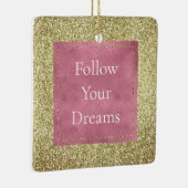 Girly Pink Gold Glitter Sparkle Glitz Keramisch Ornament (Rechts)