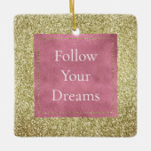 Girly Pink Gold Glitter Sparkle Glitz Keramisch Ornament (Voorkant)