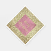 Girly Pink Gold Glitter Sparkle Glitz Kerstmis Servet (Hoek)