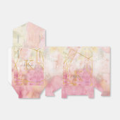 Girly Pink Gold Glitter Sparkle Monogram Floral Bedankdoosjes (Uitgevouwen)