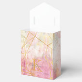 Girly Pink Gold Glitter Sparkle Monogram Floral Bedankdoosjes (Geopend)