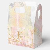 Girly Pink Gold Glitter Sparkle Monogram Floral Bedankdoosjes (Geopend)