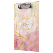 Girly Pink Gold Glitter Sparkle Monogram Floral Klembord (Links)