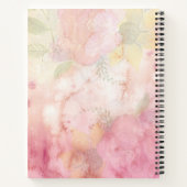 Girly Pink Gold Glitter Sparkle Monogram Floral Notitieboek (Achterkant)