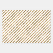 Girly Pink Gold Glitter Stripes Inpakpapier Vel (Voorkant)