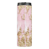Girly Pink Gold Glitter Thermosbeker (Achterkant)