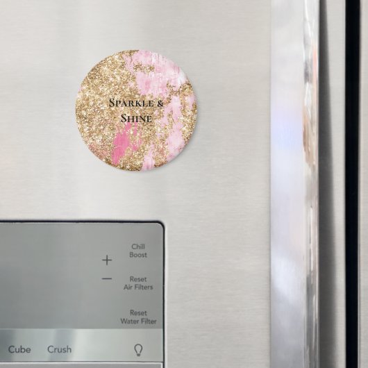 Girly Pink Gold Glitter Verjaardag Magneet (Insitu (Koelkast))