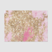 Girly Pink Gold Glitter Verjaardag Tissuepapier (Voorkant)