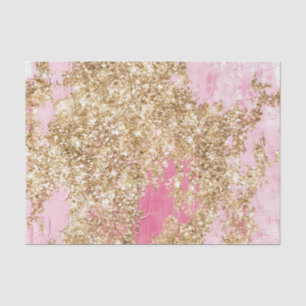 Girly Pink Gold Glitter Verjaardag Tissuepapier