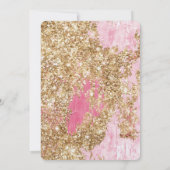 Girly Pink Gold Glitter Vrijgezellenfeest Kaart (Achterkant)