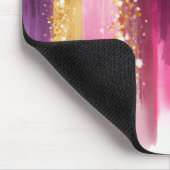 Girly Pink Gold Glitter Waterverf Brusstrokes Muismat (Hoek)