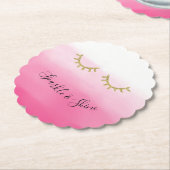 Girly Pink Gold Glitter Wimpers Kartonnen Onderzetters (Gekanteld)