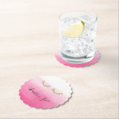Girly Pink Gold Glitter Wimpers Kartonnen Onderzetters (Insitu)