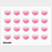 Girly Pink Gold Glitter Wimpers Verjaardag Ronde Sticker (Vel)