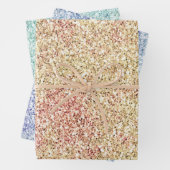 Girly Pink Gold Glitz Glitter Ombre Wrapping Paper (In situ)
