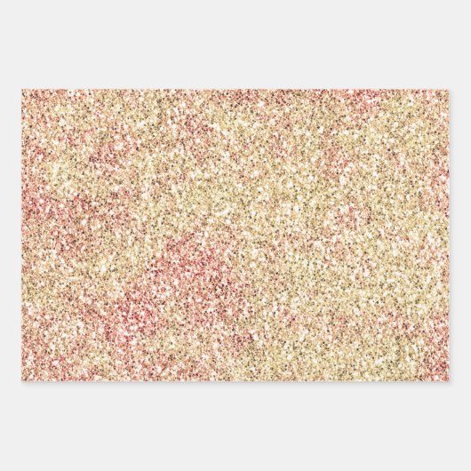 Girly Pink Gold Glitz Glitter Ombre Wrapping Paper (Voorkant)