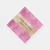 Girly Pink Gold Glitzy Sparkle Servet (Hoek)