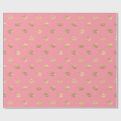 Girly Pink Gold Kiss Lips Patroon Cadeaupapier (Vlak)