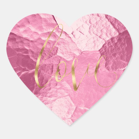 Girly Pink Gold Liefde Hart Sticker (Voorkant)