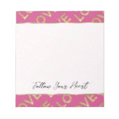 Girly Pink Gold Liefde Notitieblok (Voorkant)