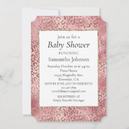 Girly Pink Gold Luipaard Print Kaart