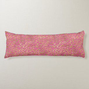 Girly Pink Gold Luipaard Print Lichaamskussen