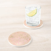 Girly Pink Gold Luipaard Zandsteen Onderzetter (Zijkant)