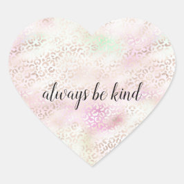 Girly Pink Gold Mint Glam Luipaard Print Hart Sticker