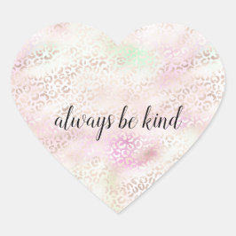Girly Pink Gold Mint Glam Luipaard Print Hart Sticker