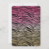 Girly Pink Gold Ombre Waterverf Black Zebra Print Kaart (Achterkant)