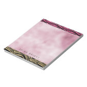 Girly Pink Gold Ombre Waterverf Black Zebra Print Notitieblok (Linkerzijde)