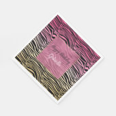 Girly Pink Gold Ombre Waterverf Black Zebra Print Servet (Hoek)