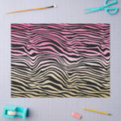 Girly Pink Gold Ombre Waterverf Black Zebra Print Tissuepapier (Craft)