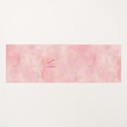 Girly Pink Gold Planet Celestial viering Yogamat (Voorkant (horizontaal))