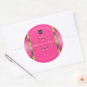 Girly Pink Gold Product Label Glitter Borders Logo (Envelop)