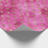 Girly Pink Gold Rozen Cadeaupapier (Hoek)