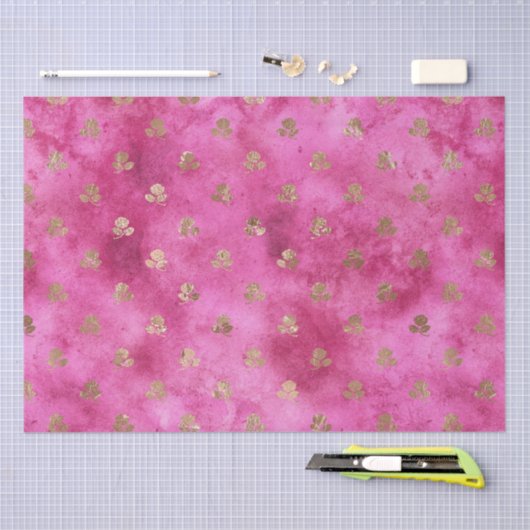 Girly Pink Gold Rozen Tissuepapier (Craft)