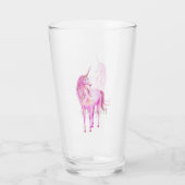 Girly Pink Gold Unicorn - Gepersonaliseerd Glas (Achterkant)