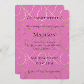 Girly Pink Gold XOXO Kaart (Voorkant / Achterkant)