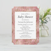 Girly Pink Gold Zebra Print Kaart (Staand voorkant)