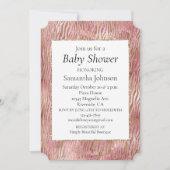 Girly Pink Gold Zebra Print Kaart (Voorkant)