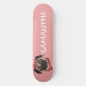 Girly Pink grappig schattig pug Persoonlijk Skateboard (Voorkant)