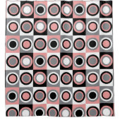 Girly Pink Grey Black Circle Pattern Douchegordijn (Voorkant)