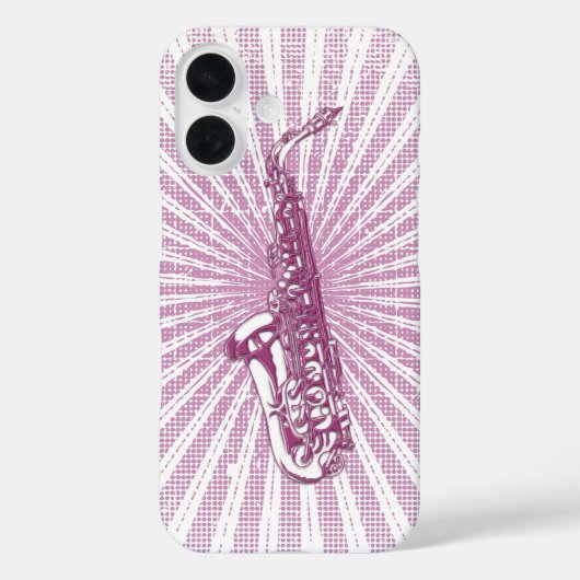 Girly Pink Grunge Saxophone Case-Mate iPhone Case (Achterkant)