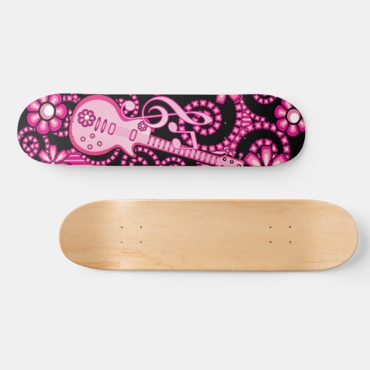 Girly Pink Guitar Skateboard (Horizontaal)