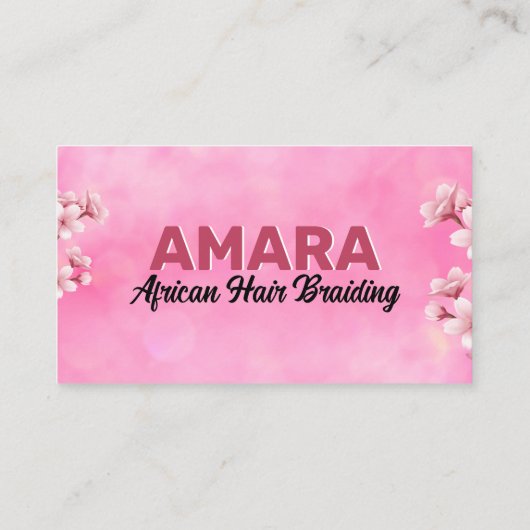 Girly Pink Hair Braiding Connect with us QR Code Visitekaartje (Achterkant)